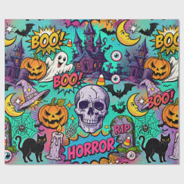 Happy Pop Art Halloween ラッピングペーパー