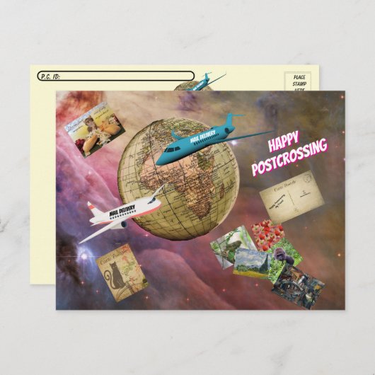 Happy Postcrossing – 世界中のメール ポストカード (正面/裏面)