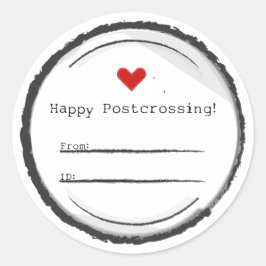 Happy Postcrossing postcard stickers ラウンドシール