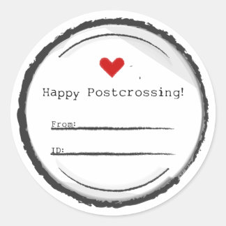 Happy Postcrossing postcard stickers ラウンドシール