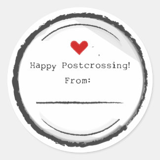 Happy Postcrossing postcard stickers ラウンドシール