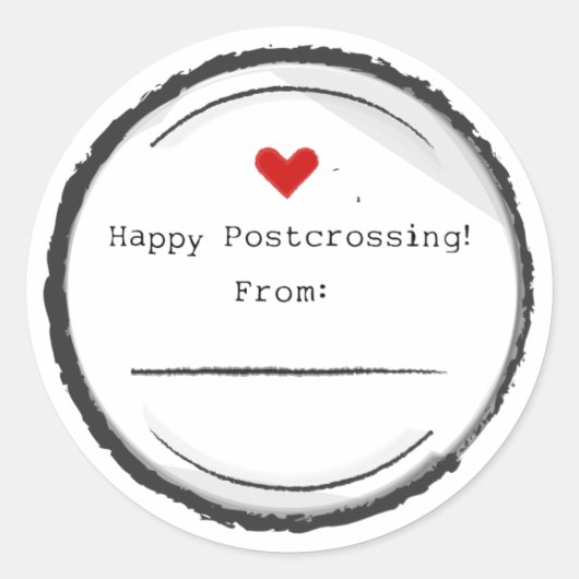 Happy Postcrossing postcard stickers ラウンドシール (正面)