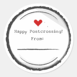 Happy Postcrossing postcard stickers ラウンドシール