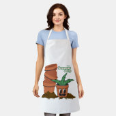 Happy Pot & Soil Garden Humor Dirt Happens Pun エプロン (着用した状態)