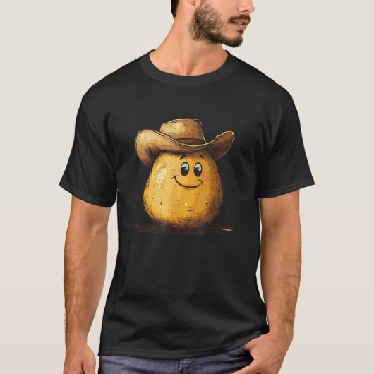 Happy Potato with Cowboy Hat Costume  Tシャツ (正面)