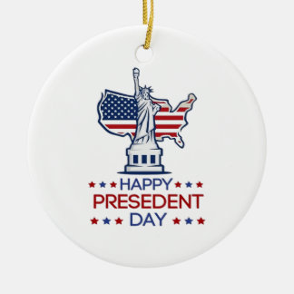 Happy presidents day 2026 Classic セラミックオーナメント