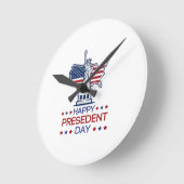 Happy presidents day 2026 Classic ラウンド壁時計 (傾斜)