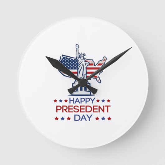 Happy presidents day 2026 Classic ラウンド壁時計 (正面)