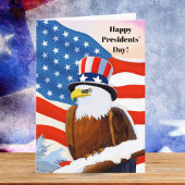 Happy Presidents' Day Patriotic Bald Eagle カード