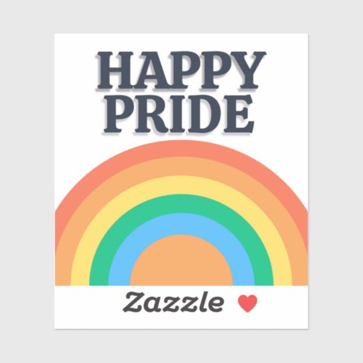 Happy Pride Minimalist Rainbow Sticker シール (シート)