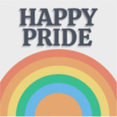Happy Pride Minimalist Rainbow Sticker シール (正面)