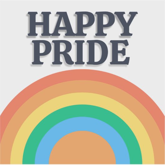 Happy Pride Minimalist Rainbow Sticker シール (正面)