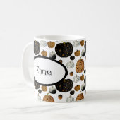 Happy print polka dots pumpkin コーヒーマグカップ (正面左)