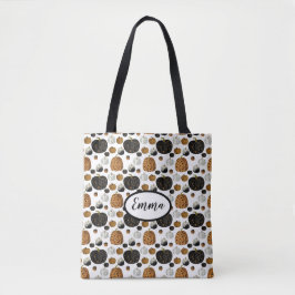 Happy print polka dots pumpkin トートバッグ