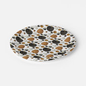 Happy print polka dots pumpkin ペーパープレート (アングル)