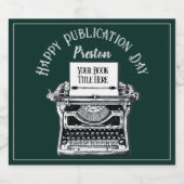 Happy Publication Day パーソナライズされた Green スパークリングワインラベル (シングルラベル)