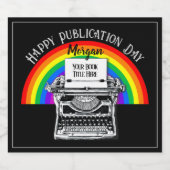 Happy Publication Day パーソナライズされた LBGTQ スパークリングワインラベル (シングルラベル)