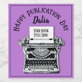 Happy Publication Day パーソナライズされた Pink ワインラベル (シングルラベル)