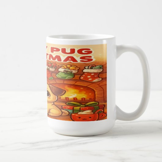 Happy Pug Christmas – Kawaii Holiday Mug  コーヒーマグカップ (右)
