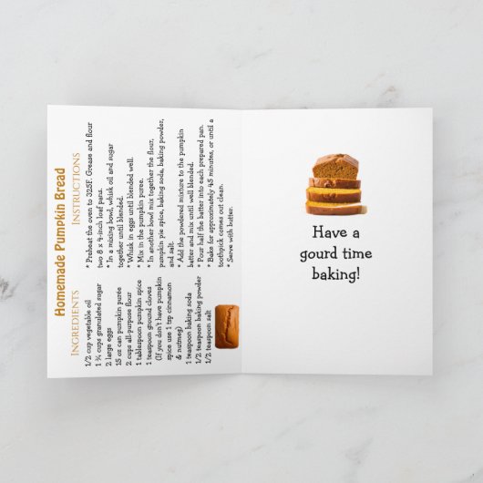 Happy Pumpkin Bread Day | October 30th カード (内部)