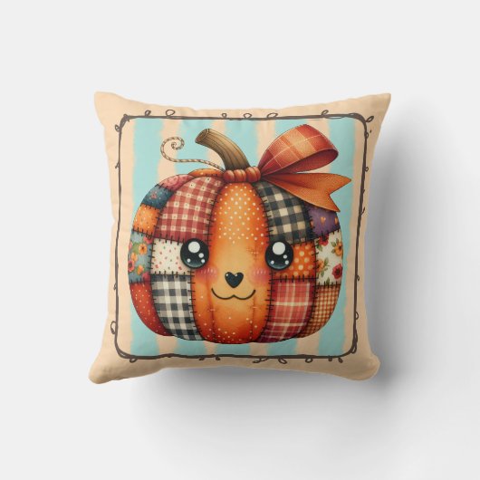 Happy Pumpkin Patchwork Quilt Autumn – Cozy Season クッション (裏面)
