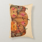 Happy Pumpkins – かわいいハロウィーン アクセントクッション (正面(垂直))