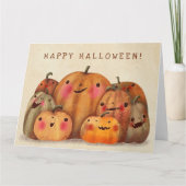 Happy Pumpkins – かわいいハロウィーン カード (正面)