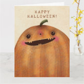 Happy Pumpkins – かわいいハロウィーン カード (黄色い花)