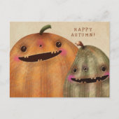 Happy Pumpkins – かわいいハロウィーン シーズンポストカード (正面)