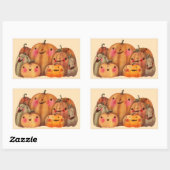 Happy Pumpkins – かわいいハロウィーン 長方形シール (シート)