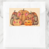 Happy Pumpkins – かわいいハロウィーン 長方形シール (バッグ)