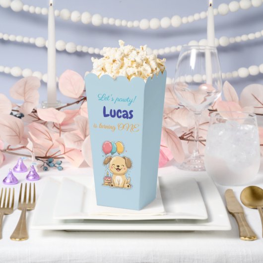 Happy Puppy, 1st Birthday, Boy, Pawty, Favor Box フェイバーボックス (ウェディング)