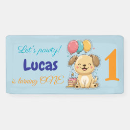 Happy Puppy, Boy, Let's Pawty, 初誕生日  横断幕