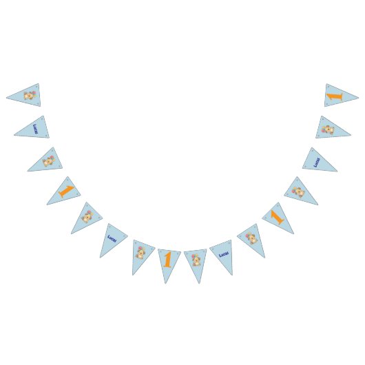 Happy Puppy, Boy, Let's Pawty, 1st Birthday  バンティングフラッグ (全)