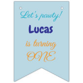 Happy Puppy, Boy, Let's Pawty, 1st Birthday  バンティングフラッグ (第2の旗)