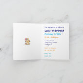 Happy Puppy, Boy, Let's Pawty, 1st Birthday, Card, 招待状 (内部)