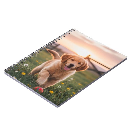 Happy Puppy Spiral Notebook ノートブック (左側)