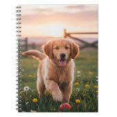 Happy Puppy Spiral Notebook ノートブック (正面)