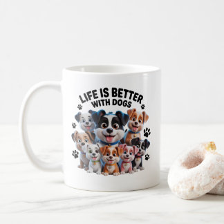 Happy Puppy Squad – Cute Dog Lovers Collection コーヒーマグカップ
