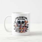Happy Puppy Squad – Cute Dog Lovers Collection コーヒーマグカップ (左)