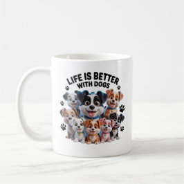 Happy Puppy Squad – Cute Dog Lovers Collection コーヒーマグカップ