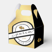 HAPPY PURIMスクリプトパーソナライズされたMishloach Manos フェイバーボックス (正面サイド)