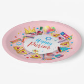 Happy Purim Basket Gifts, Decoration, Ornaments ペーパープレート (アングル)
