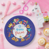 Happy Purim Basket Gifts, Decoration, Ornaments ペーパープレート (パーティー)