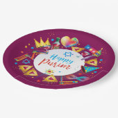 Happy Purim Basket Gifts, Decoration, Ornaments ペーパープレート (アングル)
