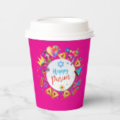 Happy Purim Basket Gifts, Decoration, Ornaments 紙コップ (正面)
