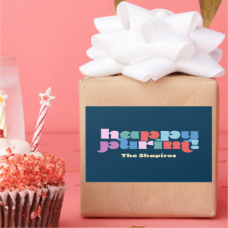 Happy Purim Sameachラベルfor mishloach manot 長方形シール