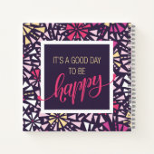 Happy Purple抽象芸術は良い日 ノートブック (裏面)