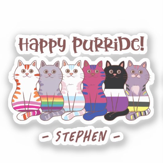 Happy Purride - LGBTQプライド シール (正面)