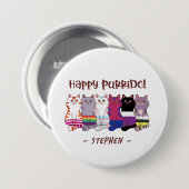 Happy Purride - LGBTQプライド 缶バッジ (正面&裏面)